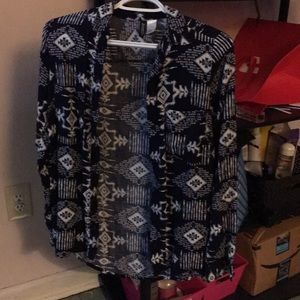 Long sleeve button up top